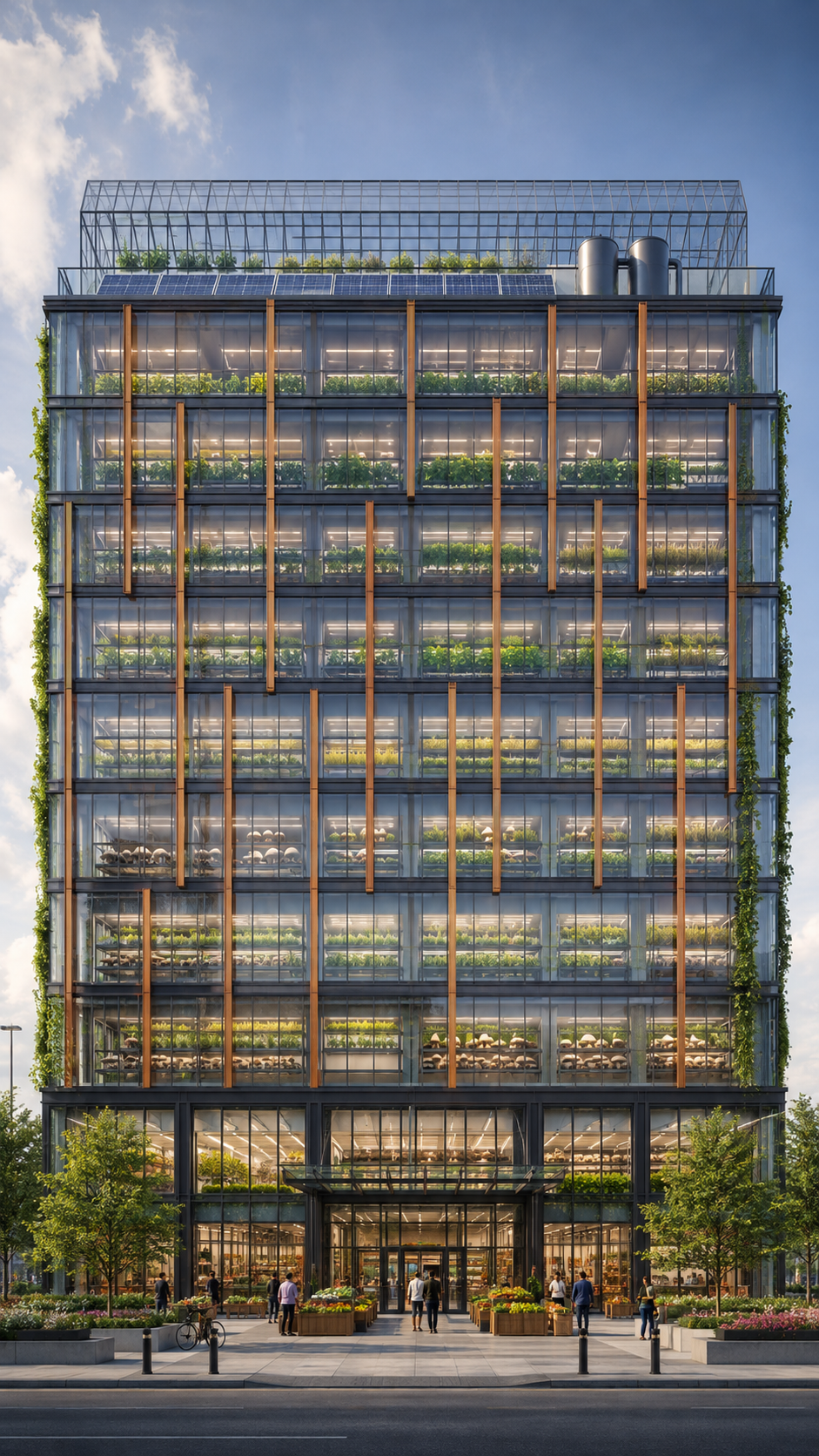 Architectural rendering of a Gracious vertical farm training lab